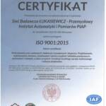 Certyfikat ISO 9001 2015 (prace naukowe, B&R, eksperyzy itp.)